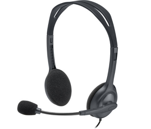Logitech H111 slušalice s mikrofonom, stereo, siva