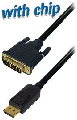 Transmedia DisplayPort plug to DVI 24 1 plug, 3,0 m