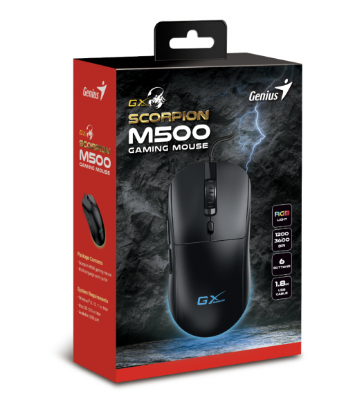 Genius Scorpion M500, igraći miš, RGB, 3600dpi