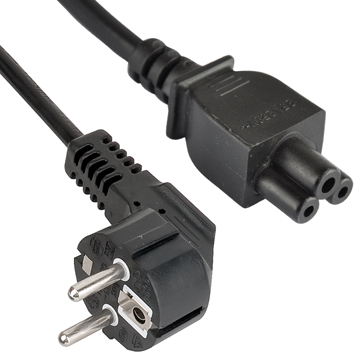 Kabel za NB adaptere, IEC 320 C13 šuko C5 2m, crni