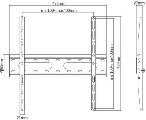 SBOX fiksni nosač 32"-70", do 45kg