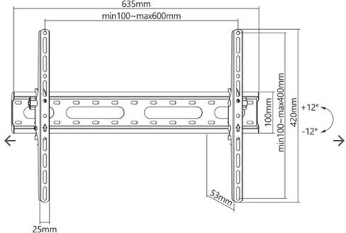 SBOX nagibni nosač 37"-80", do 45kg