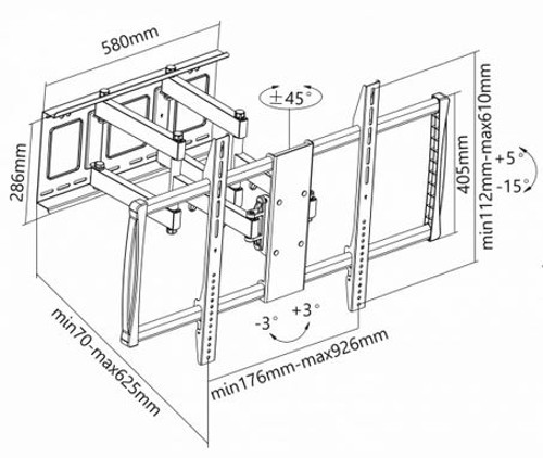 SBOX nagibno okretni nosač 60"-100", do 80kg