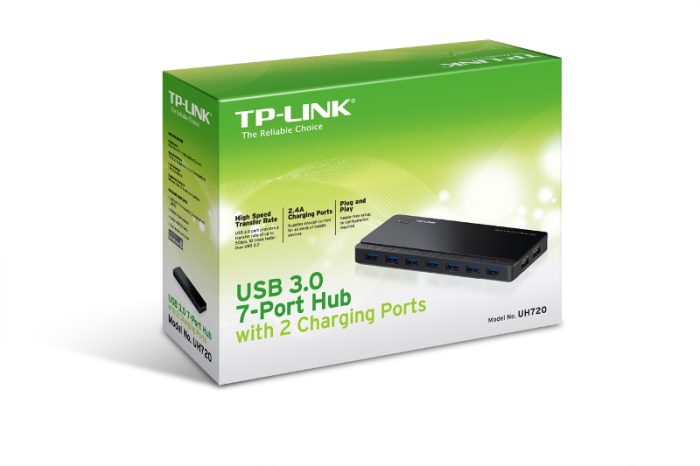 TP-Link UH720, 7-ports USB 3.0 hub + 2 power