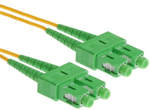 NFO Patch cord, SC APC-SC APC, Singlemode 9 125, G.657A2, Duplex, 2m