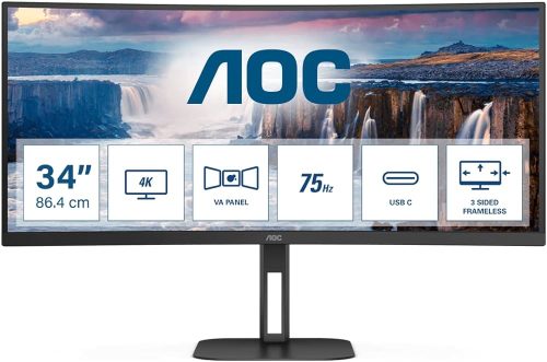 AOC CU34V5C, 34", HDMI, DP, USB-C, HAS