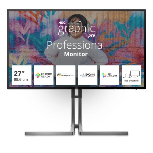 AOC U27U3CV, 27", 4K, HDMI, DP, USB-C, RJ45, Calma