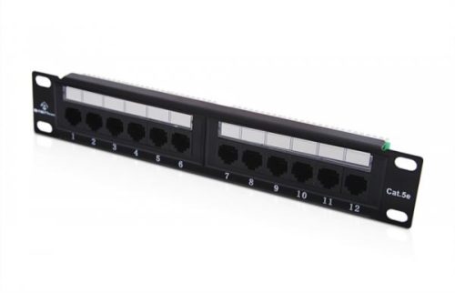 Alantec Cat5e Unshielded 12-port Patch Panel, 10"