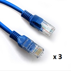 SBOX patch kabel UTP Cat 5e, 3m, plavi, 5 kom