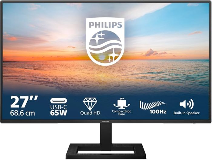 Philips 27" 27E1N1600AE, QHD, HDMI, 100Hz, USB-C