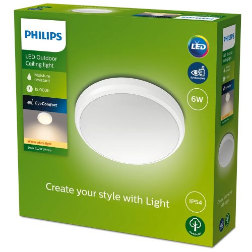 Philips Doris Ceiling 6W 27K Bijela IP54 HV