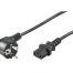 NaviaTec Right angle AC power CEE 7 4 plug - IEC 320 C13 Jack black 1,5m