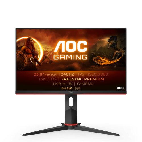 AOC LED 24", 24G2ZU, VGA, DP, 2xHDMI, 240Hz, Pivot