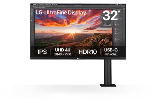 LG 31,5" 32UN880K, UHD, HDMI, DP, USB-C, ergo