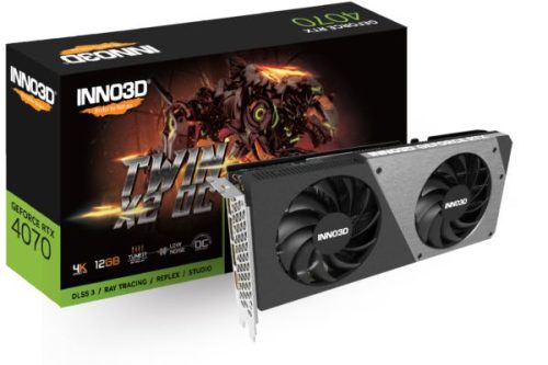 INNO3D GeForce RTX 4070 TWIN X2 OC, 12GB GDDR6X