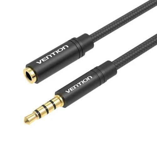 Vention Cotton Braided 3.5mm Audio Extension Cable 1M Black