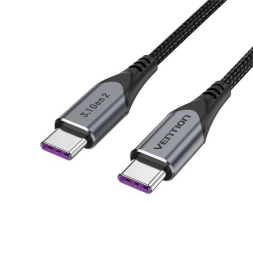 Vention USB 3.1 Gen2 C Male to C Male 5A Cable Gray Aluminum Alloy Type, 1m