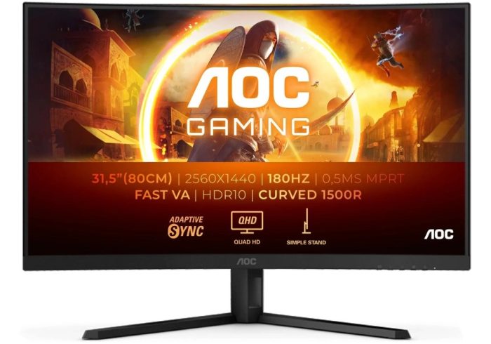 AOC CQ32G4VE, 31,5" QHD, HDMIx2, DP, 180Hz, HAS