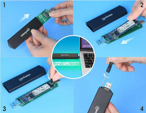Manhattan kućište M.2 NVM&SATA SSD,USB 3.2 Gen2