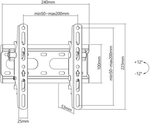 SBOX nagibni nosač 23" - 43", do 45kg