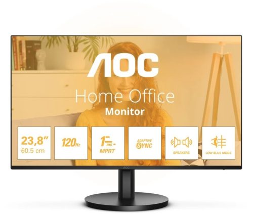 AOC 24B3QA2, 23,8", VGA, HDMI, DP, zvuč., 120Hz
