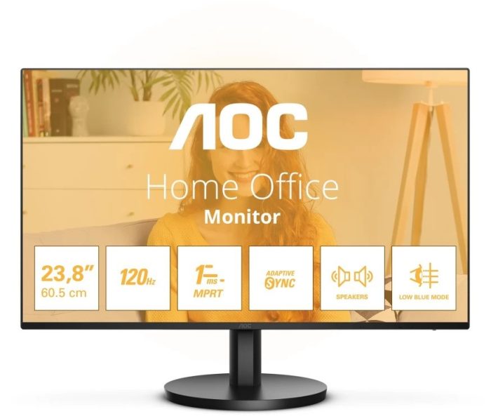 AOC 24B3QA2, 23,8", VGA, HDMI, DP, zvuč., 120Hz