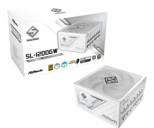 ASRock PSU Steel Legend SL-1200GW, 1200W, 80 Gold, Fully Modular, White