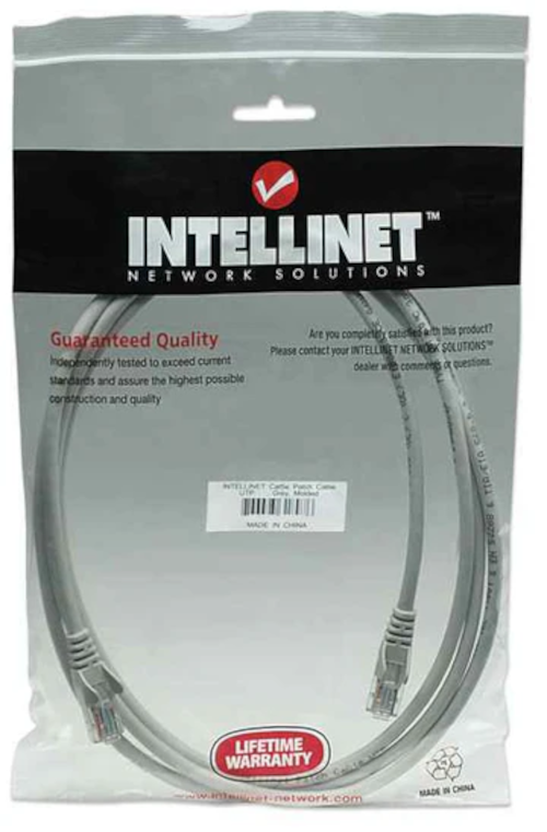 Intellinet Cat5e, CCA, U/UTP, PVC, RJ45,1.5m, sivi