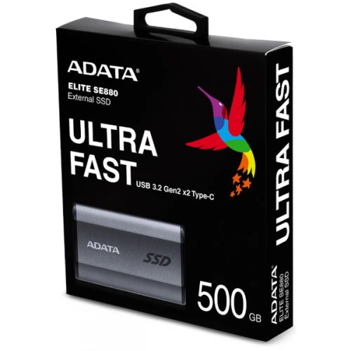ADATA Ex SSD SE880, R2000/W2000, 500GB, U3.2, sivi