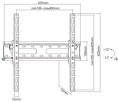 SBOX zidni nosač 32"-70", do 45kg