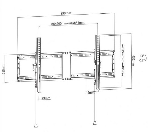 SBOX nosač PLB-5948T, 43 - 90", do 70kg