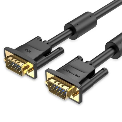 Vention VGA(3 6) Male to Male Cable with ferrite cores, 1m, Black