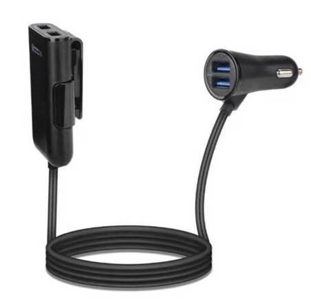 Gembird 4-port front and back seat car charger