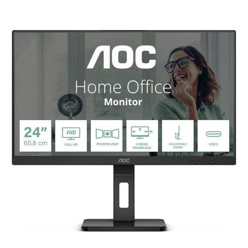AOC IPS 23,8" 24P3C, HDMI, DP, USB-C, HAS, zvuč.