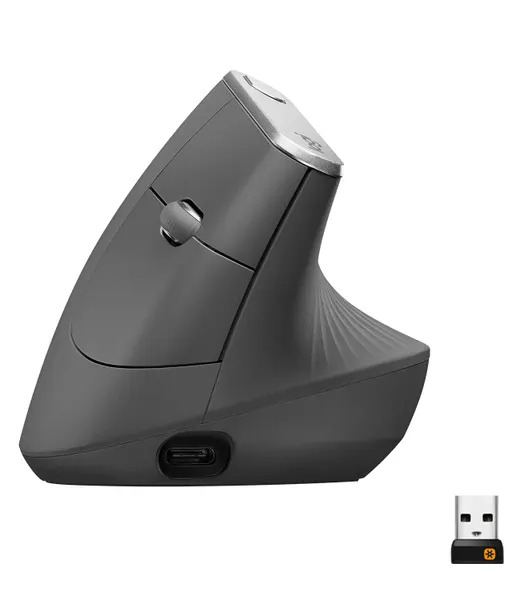 Logitech MX Vertical Ergonomic Wireless Mouse, Graphite
