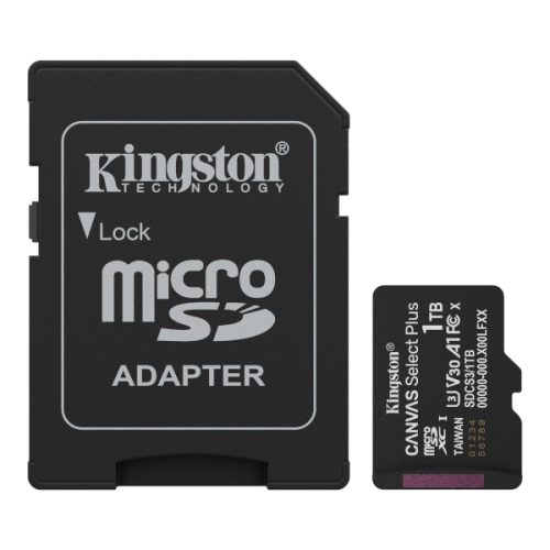Kingston microSD, Canvas Select Plus, R150, 1TB