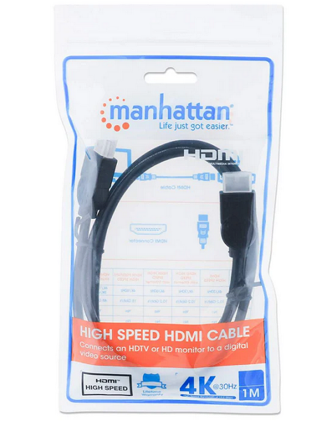 Manhattan kabel HDMI M/M, 4K@30Hz, 1m, crni