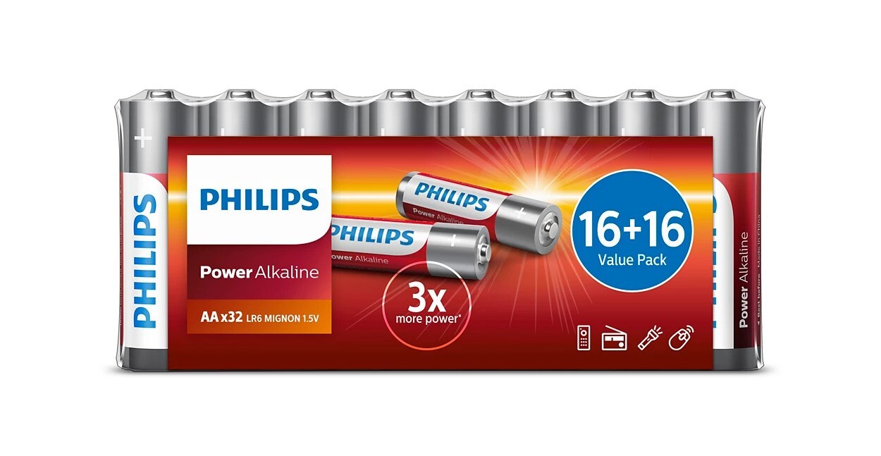 Philips baterije AA 16+16, 32 komada