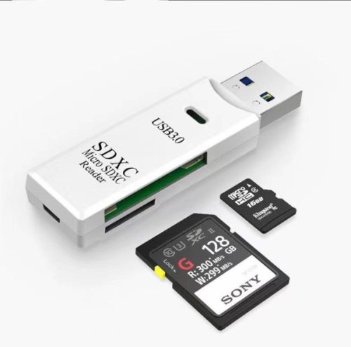 Asonic USB 3.0 Micro SD & SD čitač kartica, bijelo