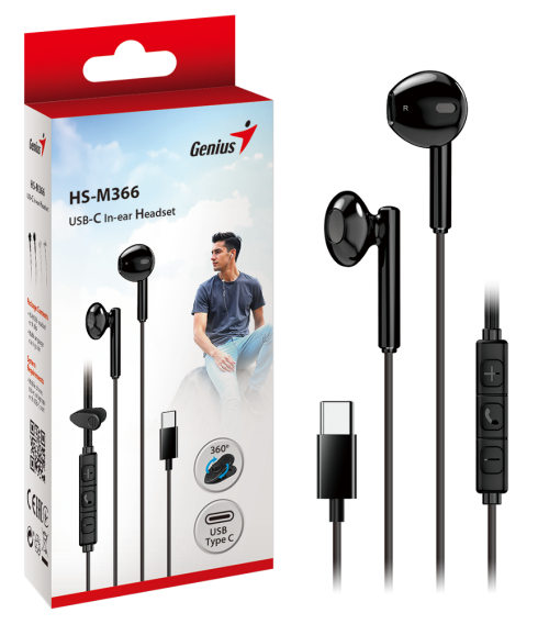 Genius HS-M366, in-ear slušalice, crna