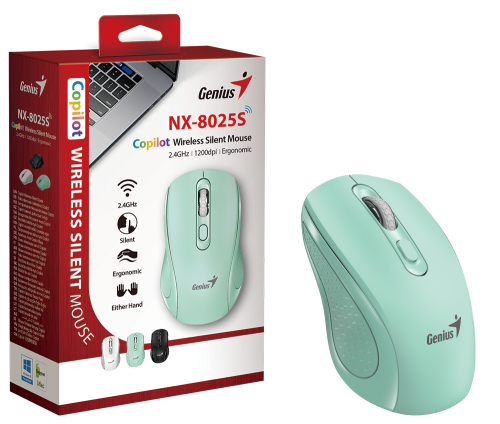 Genius NX-8025S, bežični miš, silent, aqua