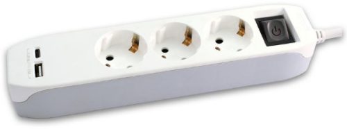 Prenosiva utičnica,3ut., USB A+C, punjač 16A, 1.4m