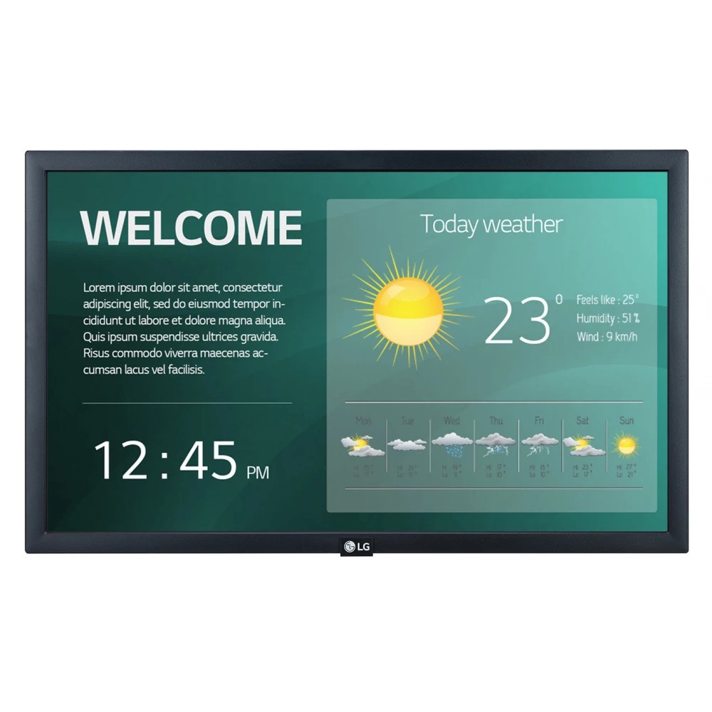LG 22SM3G-B, Back-lit Digital Signage, webOS 4.0