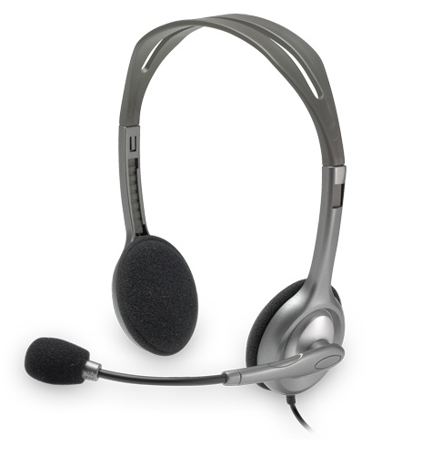 Logitech H110 slušalice s mikrofonom, stereo, siva