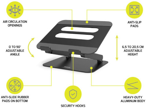 Port podesivi stalak za prijenosnik,10-15,6’’, Al