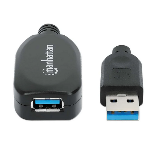 Manhattan USB 3.0 aktivni produžni kabel, 5m, crni