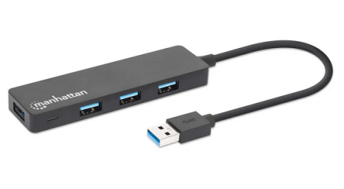 Manhattan Hub 4-Port USB 3.2 Type-A, crni