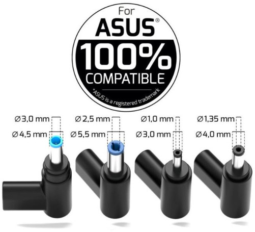Port punjač 65W typeC GaN2 za Asus NB, 4 nastavka