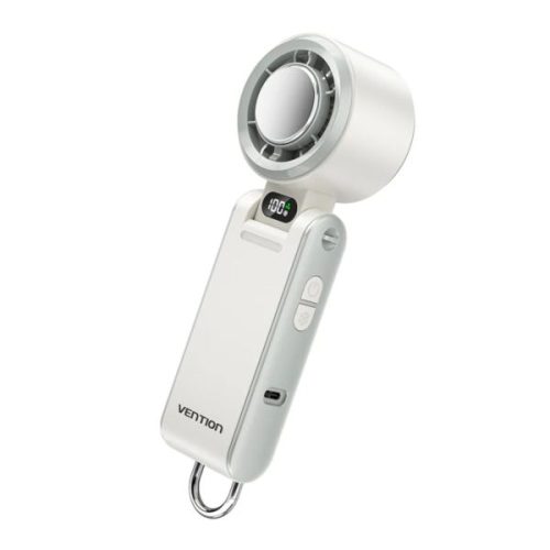 Vention USB 5V Speed (1-100) Adjustable Handheld Foldable High-Speed Cooling Fan White LED Display Type