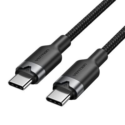 Vention USB 2.0 Type-C Male to Type-C Male 3A Cable 2M Black Aluminum Alloy Type